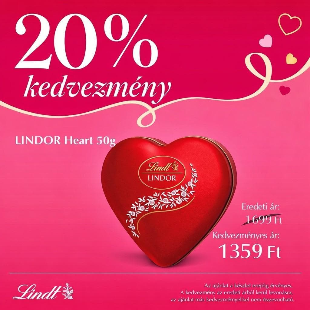 Lindor Heart Tin 50g