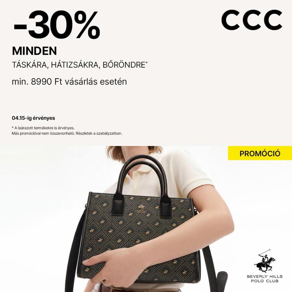 -30 % TÁSKÁRA, HÁTIZSÁKRA, BŐRÖNDRE *