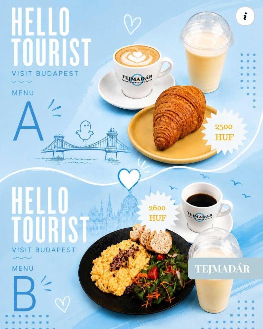 Budapesten jársz?  Madártej menük 2500 Ft -tól
