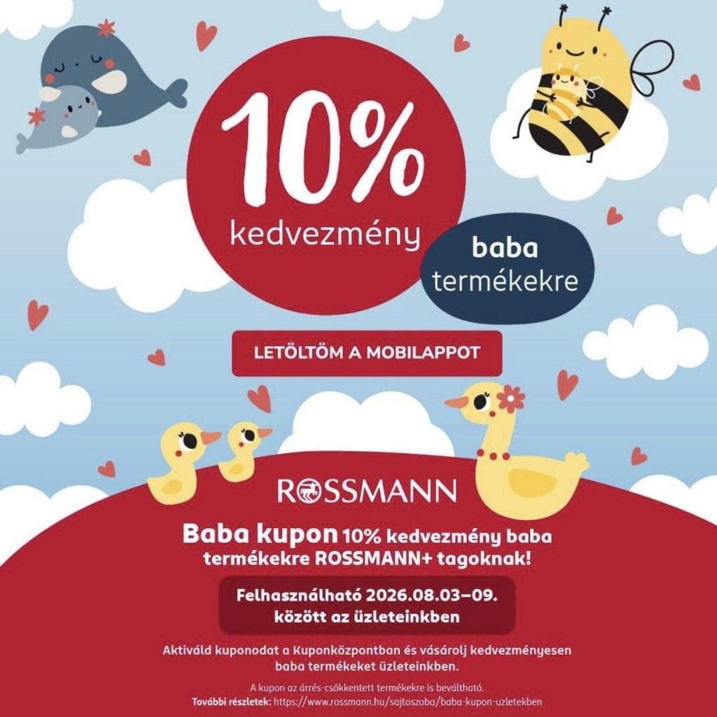 Baba kupon Rossmann+ tagoknak 🐯